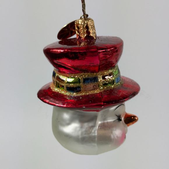 Christopher Radko Glass Christmas Ornament Handcrafted Snow Smirks Gem Snowman - Picture 2 of 9